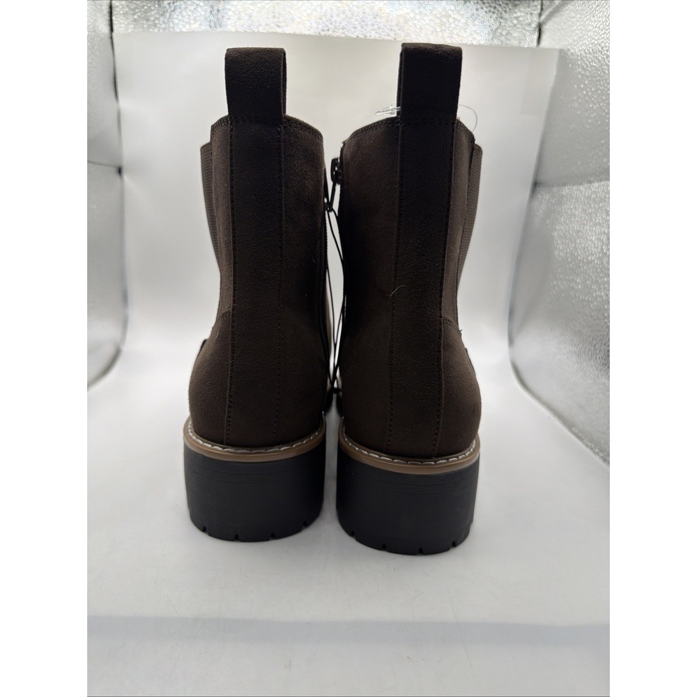 KENSIE Women's KAYLA Suede Boot Size 9 Brown Side Zip Chelsea Bootie - Picture 7 of 9